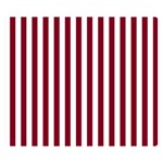 Vertical Stripes - White and Burgundy Red Double Sided Flano Blanket (Small)