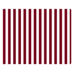 Vertical Stripes - White and Burgundy Red Double Sided Flano Blanket (Medium)