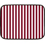 Vertical Stripes - White and Burgundy Red Double Sided Fleece Blanket (Mini)