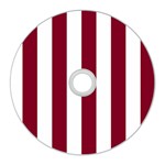 Vertical Stripes - White and Burgundy Red CD Wall Clock