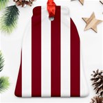 Vertical Stripes - White and Burgundy Red Ornament (Bell)