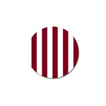 Vertical Stripes - White and Burgundy Red Golf Ball Marker (4 pack)