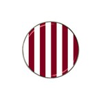 Vertical Stripes - White and Burgundy Red Hat Clip Ball Marker (10 pack)
