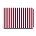 Vertical Stripes - White and Burgundy Red Small Doormat