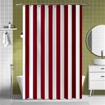 Vertical Stripes - White and Burgundy Red Shower Curtain 48  x 72  (Small)