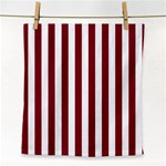 Vertical Stripes - White and Burgundy Red Face Towel