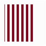 Vertical Stripes - White and Burgundy Red Small Garden Flag (Two Sides)