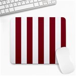 Vertical Stripes - White and Burgundy Red Large Mousepad