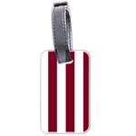 Vertical Stripes - White and Burgundy Red Luggage Tag (Two Sides)