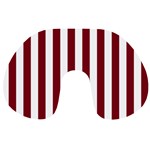 Vertical Stripes - White and Burgundy Red Travel Neck Pillow