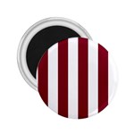 Vertical Stripes - White and Burgundy Red 2.25  Magnet