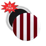 Vertical Stripes - White and Burgundy Red 2.25  Magnet (10 pack)
