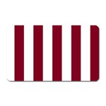 Vertical Stripes - White and Burgundy Red Magnet (Rectangular)
