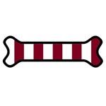 Vertical Stripes - White and Burgundy Red Magnet (Dog Bone)