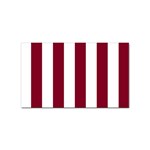 Vertical Stripes - White and Burgundy Red Sticker Rectangular (10 pack)