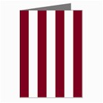 Vertical Stripes - White and Burgundy Red Greeting Cards (Pkg of 8)