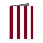 Vertical Stripes - White and Burgundy Red Mini Greeting Card