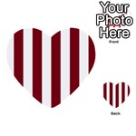 Vertical Stripes - White and Burgundy Red Multi-purpose Cards (Heart)