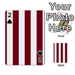 Vertical Stripes - White and Burgundy Red Playing Cards 54 Designs