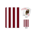 Vertical Stripes - White and Burgundy Red Playing Cards (Mini)