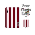 Vertical Stripes - White and Burgundy Red Playing Cards 54 (Mini)