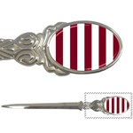 Vertical Stripes - White and Burgundy Red Letter Opener
