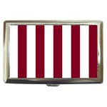 Vertical Stripes - White and Burgundy Red Cigarette Money Case