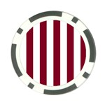 Vertical Stripes - White and Burgundy Red Poker Chip Card Guard (10 pack)