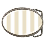 Vertical Stripes - White and Pearl Brown Belt Buckle