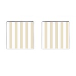 Vertical Stripes - White and Pearl Brown Cufflinks (Square)