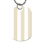 Vertical Stripes - White and Pearl Brown Dog Tag (One Side)