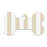 Vertical Stripes - White and Pearl Brown Dog Tag Bone (One Side)
