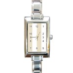 Vertical Stripes - White and Pearl Brown Rectangle Italian Charm Watch