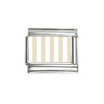 Vertical Stripes - White and Pearl Brown Italian Charm (9mm)