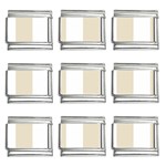 Vertical Stripes - White and Pearl Brown 9mm Italian Charm (9 pack)