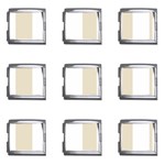 Vertical Stripes - White and Pearl Brown Mega Link Italian Charm (9 pack)