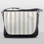 Vertical Stripes - White and Pearl Brown Messenger Bag