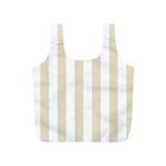 Vertical Stripes - White and Pearl Brown Full Print Recycle Bag (S)