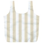Vertical Stripes - White and Pearl Brown Full Print Recycle Bag (XL)