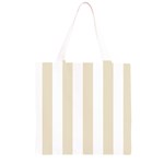 Vertical Stripes - White and Pearl Brown Grocery Light Tote Bag
