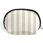 Vertical Stripes - White and Pearl Brown Accessory Pouch (Medium)