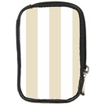 Vertical Stripes - White and Pearl Brown Compact Camera Leather Case