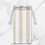 Vertical Stripes - White and Pearl Brown Jewelry Bag