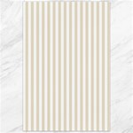 Vertical Stripes - White and Pearl Brown Canvas 24  x 36 