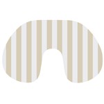 Vertical Stripes - White and Pearl Brown Travel Neck Pillow
