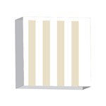 Vertical Stripes - White and Pearl Brown 4 x 4  Acrylic Photo Block
