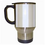 Vertical Stripes - White and Pearl Brown Travel Mug (White)