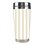 Vertical Stripes - White and Pearl Brown Stainless Steel Travel Tumbler