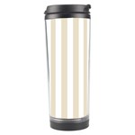 Vertical Stripes - White and Pearl Brown Travel Tumbler