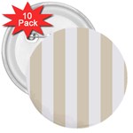 Vertical Stripes - White and Pearl Brown 3  Button (10 pack)